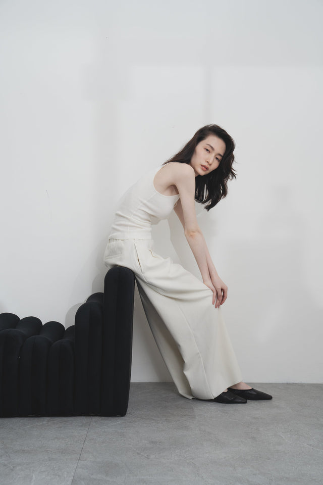 休閒西褲-elastic-waist-textured-casual-trousers