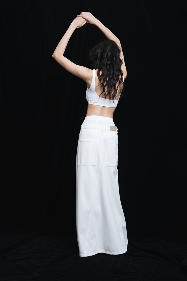 Silky smooth and cool low-back bra top (white)