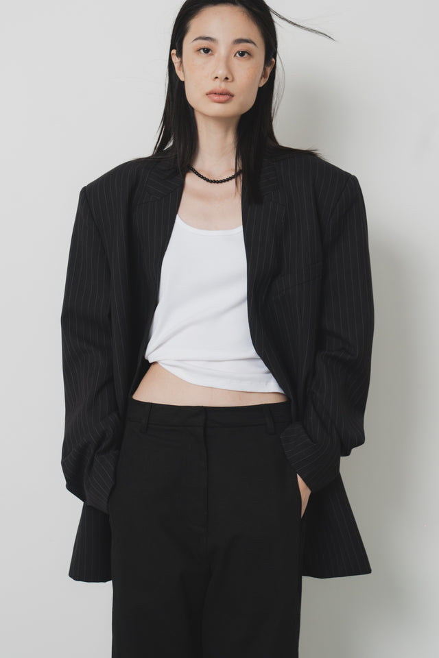 Natural agate clavicle necklace (black)