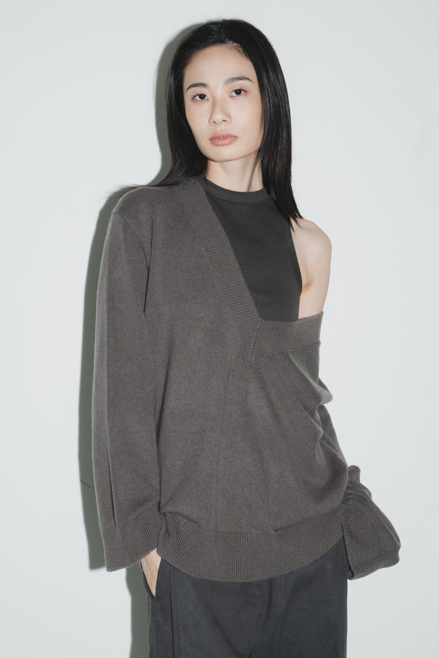 Stretch Vest with Slim Neck and Shoulders (Dark Gray)