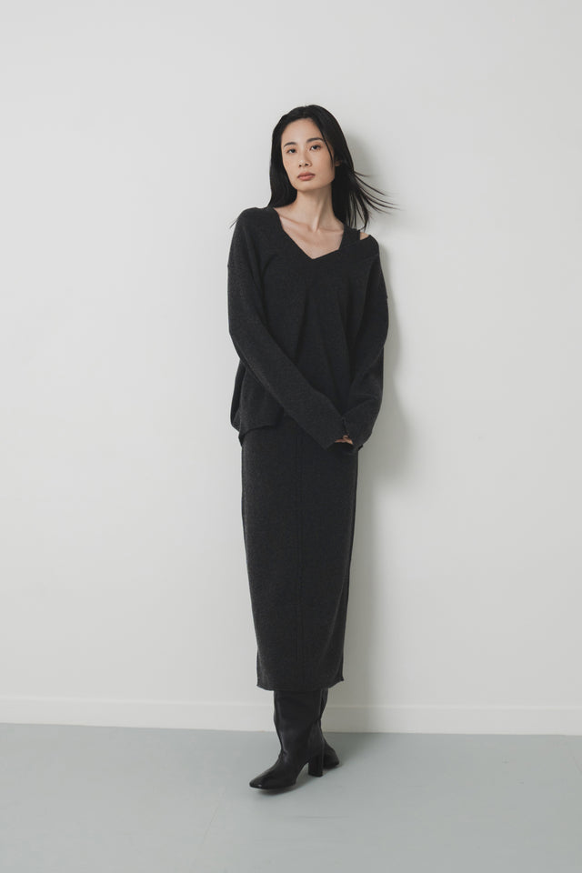 美麗諾針織洋裝 (深灰)