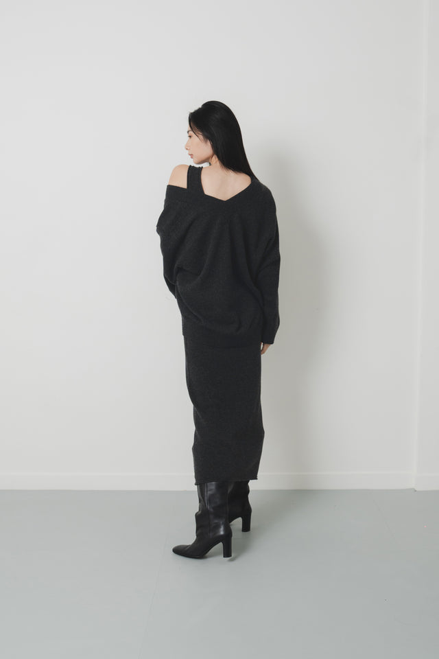 美麗諾針織洋裝 (深灰)