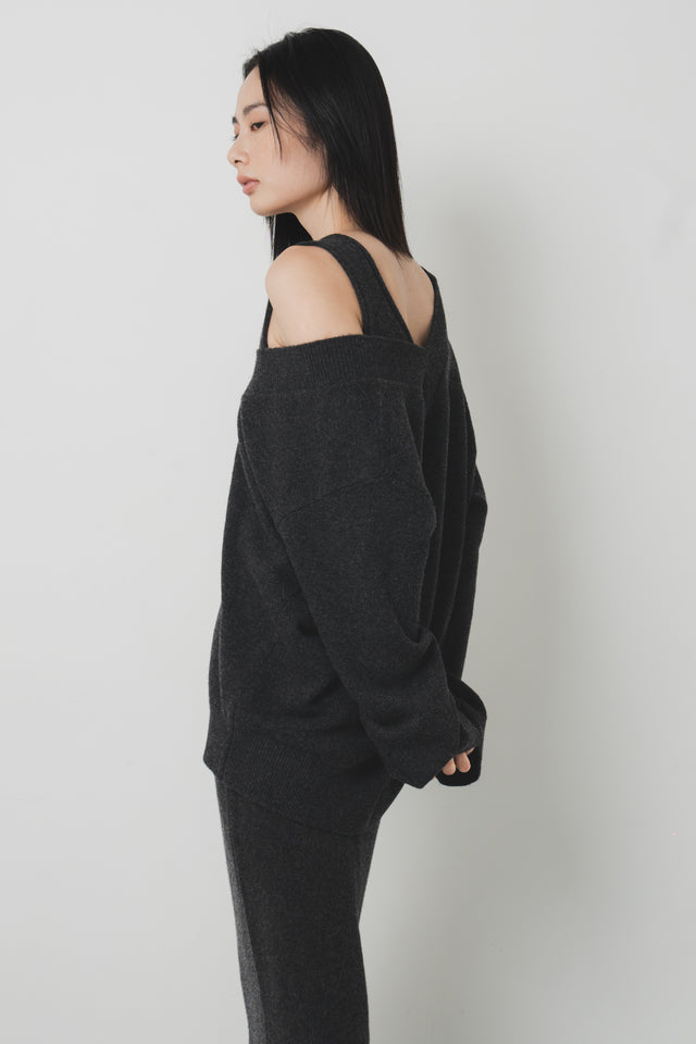 美麗諾針織洋裝 (深灰)