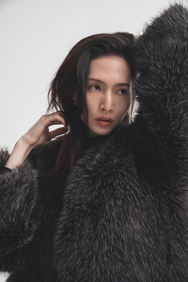 Point-dyed fleece overcoat (two colors)