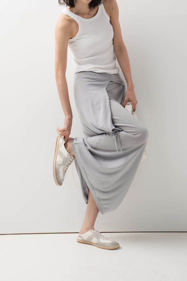 鬆弛感細針織鬆身裙 (淺灰藍)