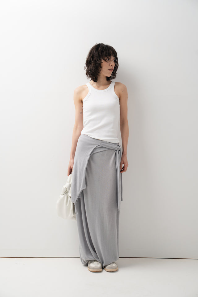 鬆弛感細針織鬆身裙 (淺灰藍)