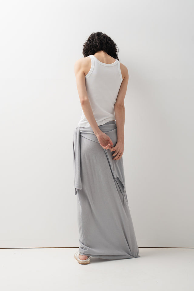 鬆弛感細針織鬆身裙 (淺灰藍)