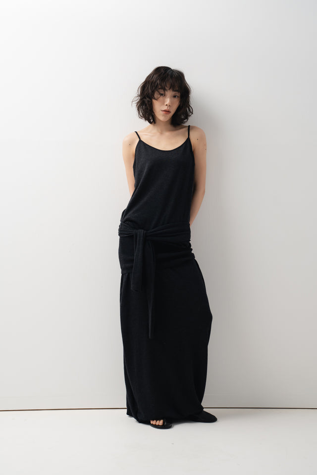 多穿法細針織上衣 (深灰)