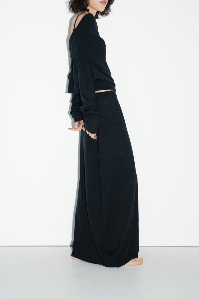 鬆弛感細針織鬆身裙 (深灰)