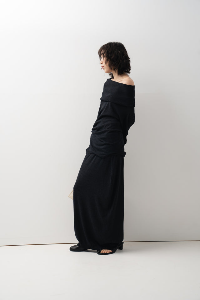 多穿法細針織上衣 (深灰)