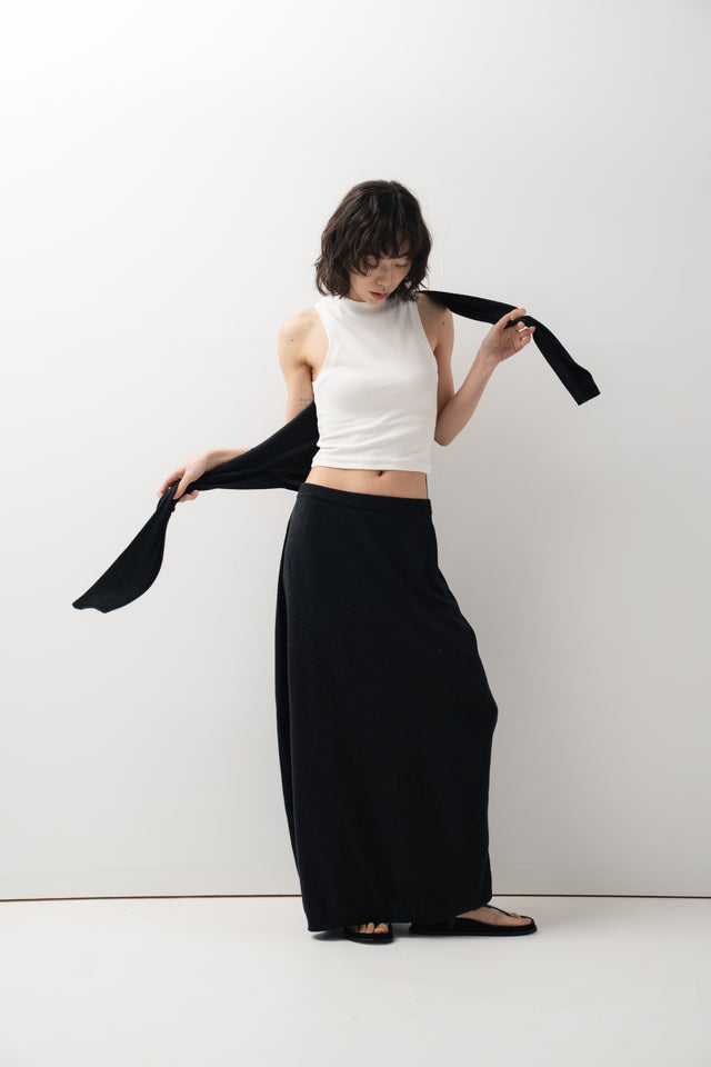 鬆弛感細針織鬆身裙 (深灰)