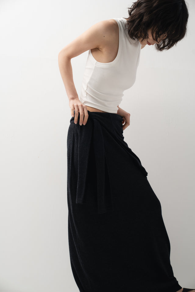 鬆弛感細針織鬆身裙 (深灰)