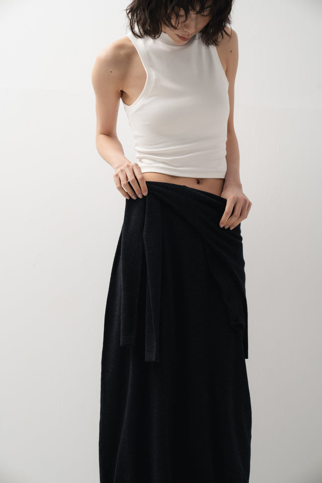 鬆弛感細針織鬆身裙 (深灰)