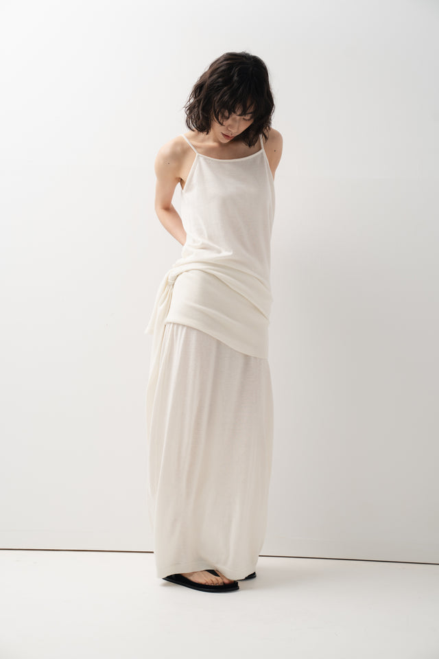 鬆弛感細針織鬆身裙 (柔白)