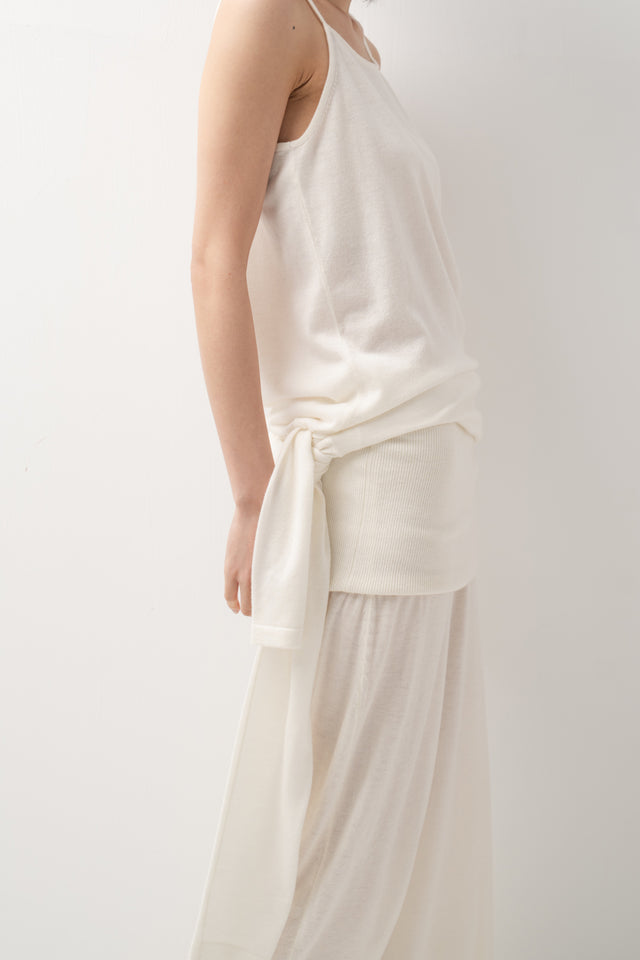 鬆弛感細針織鬆身裙 (柔白)