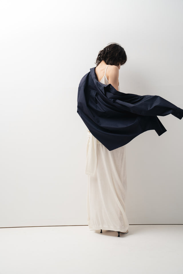 鬆弛感細針織鬆身裙 (柔白)