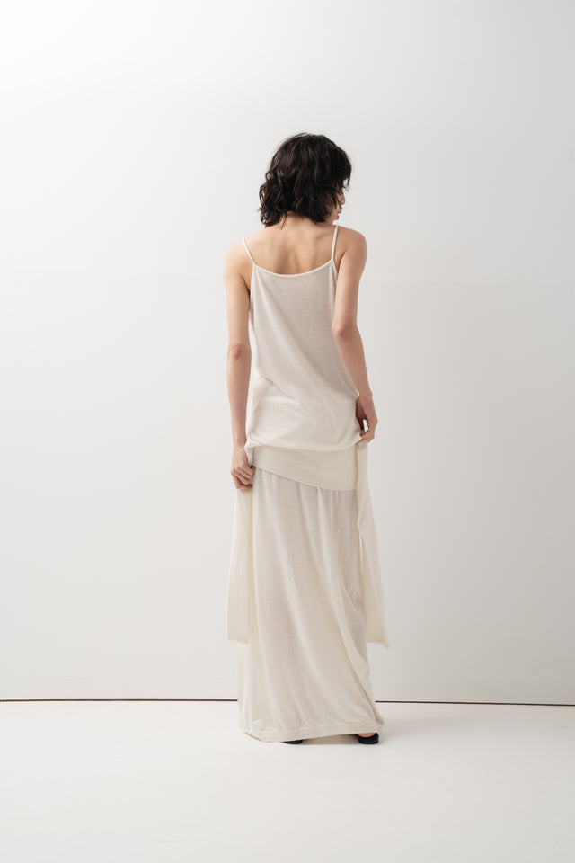 鬆弛感細針織鬆身裙 (柔白)