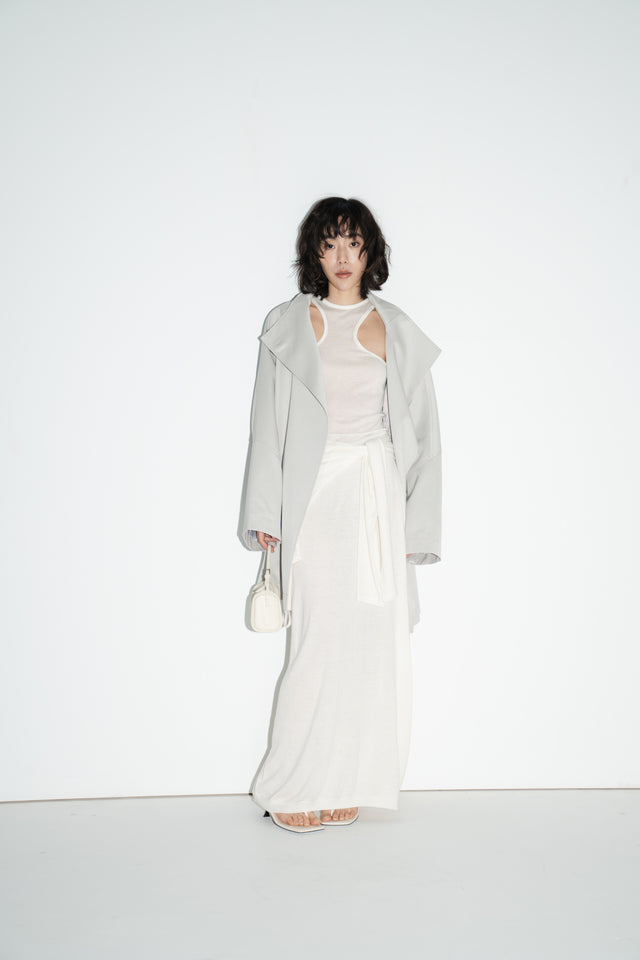 鬆弛感細針織鬆身裙 (柔白)