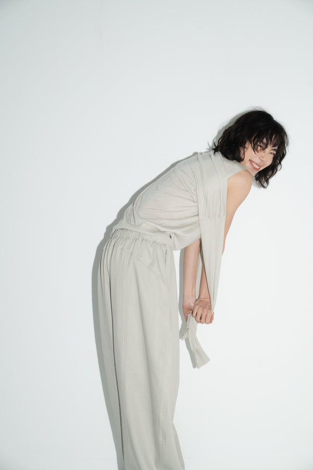 2-way breathable Tencel knit sweater (blue-gray)