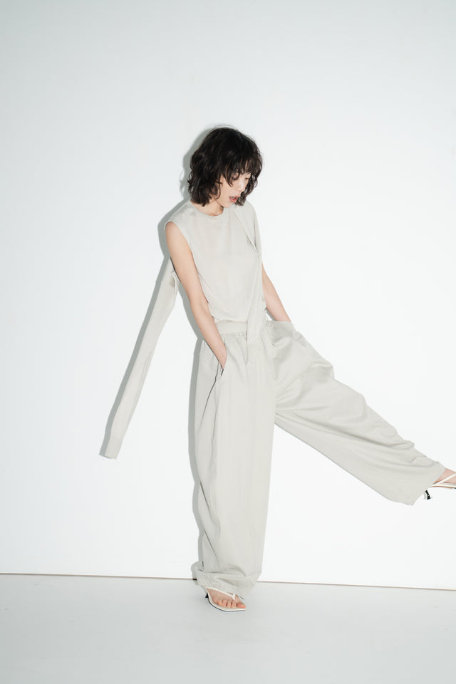 2-way breathable Tencel knit sweater (blue-gray)