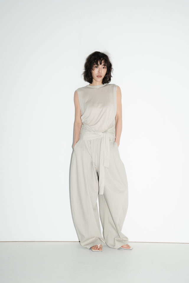 2-way breathable Tencel knit sweater (blue-gray)