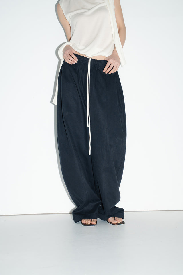 Unisex Tencel Cotton Cool Wide-Leg Pants (Midnight Blue)