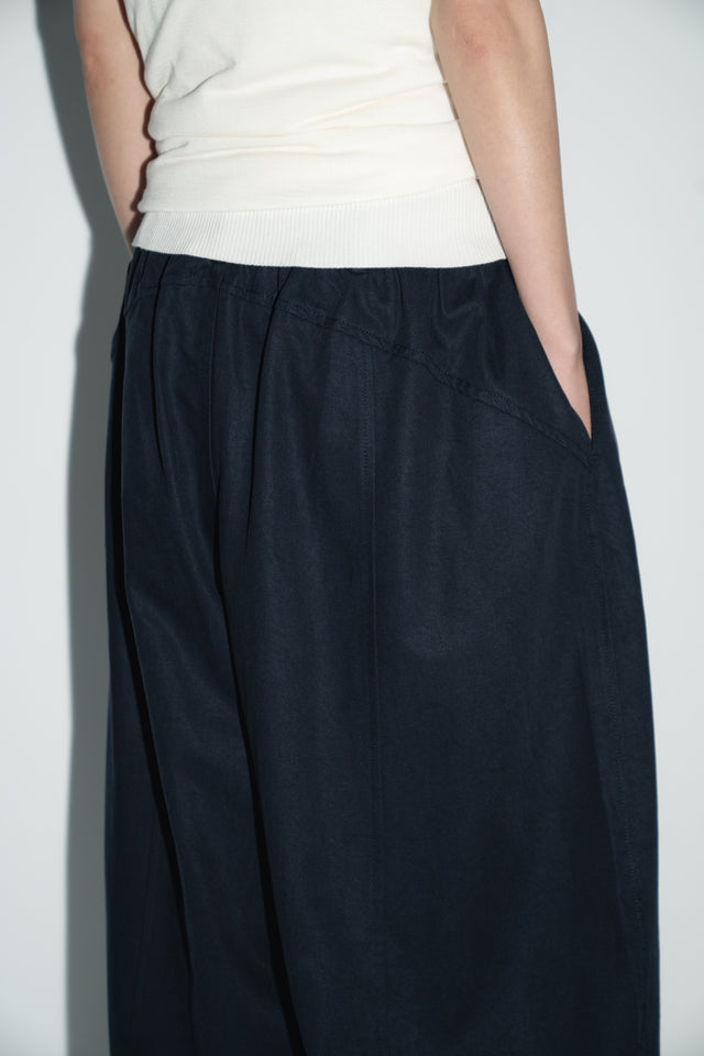 Unisex Tencel Cotton Cool Wide-Leg Pants (Midnight Blue)
