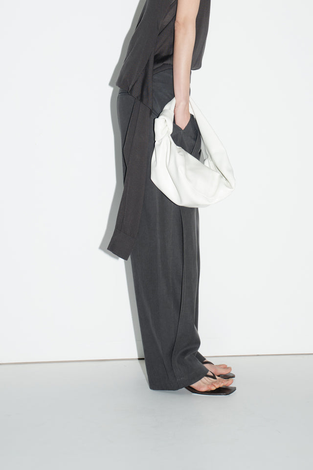 天絲棉立體深褶西褲 (深灰)