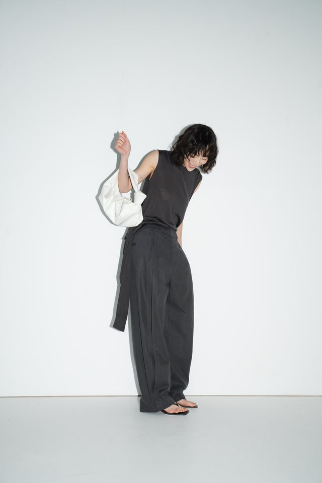 2-way breathable Tencel knit sweater (dark gray)