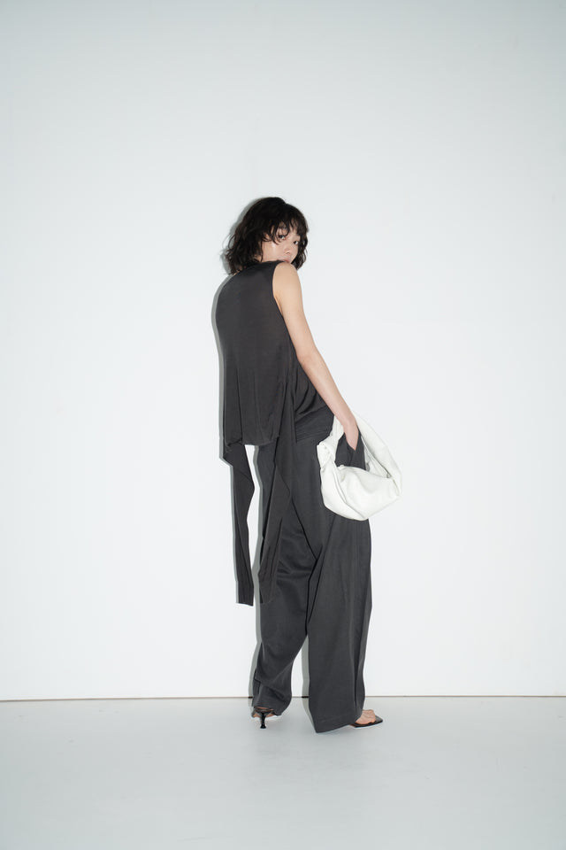 2-way breathable Tencel knit sweater (dark gray)