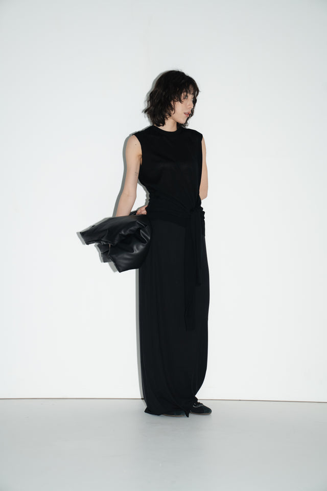 2-way breathable Tencel knit sweater (black)