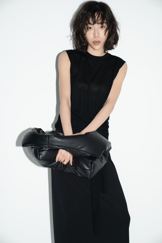 2-way breathable Tencel knit sweater (black)