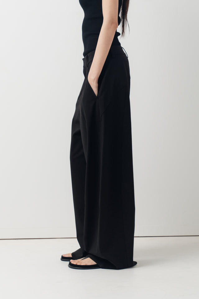 3D Curved Deconstructed Trousers (Black)