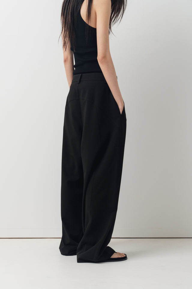 3D Curved Deconstructed Trousers (Black)