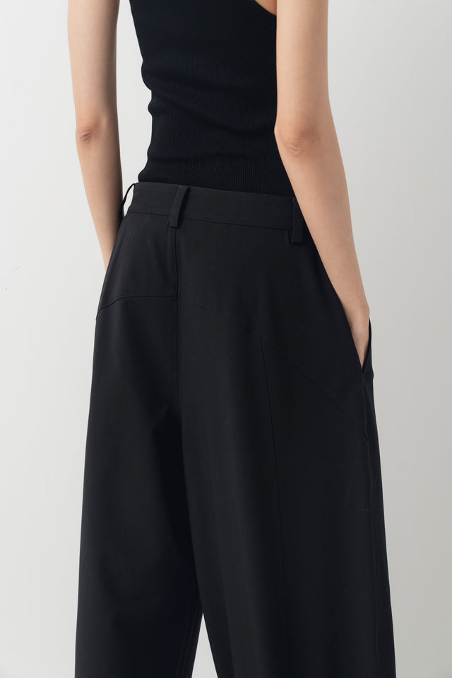 3D Curved Deconstructed Trousers (Black)