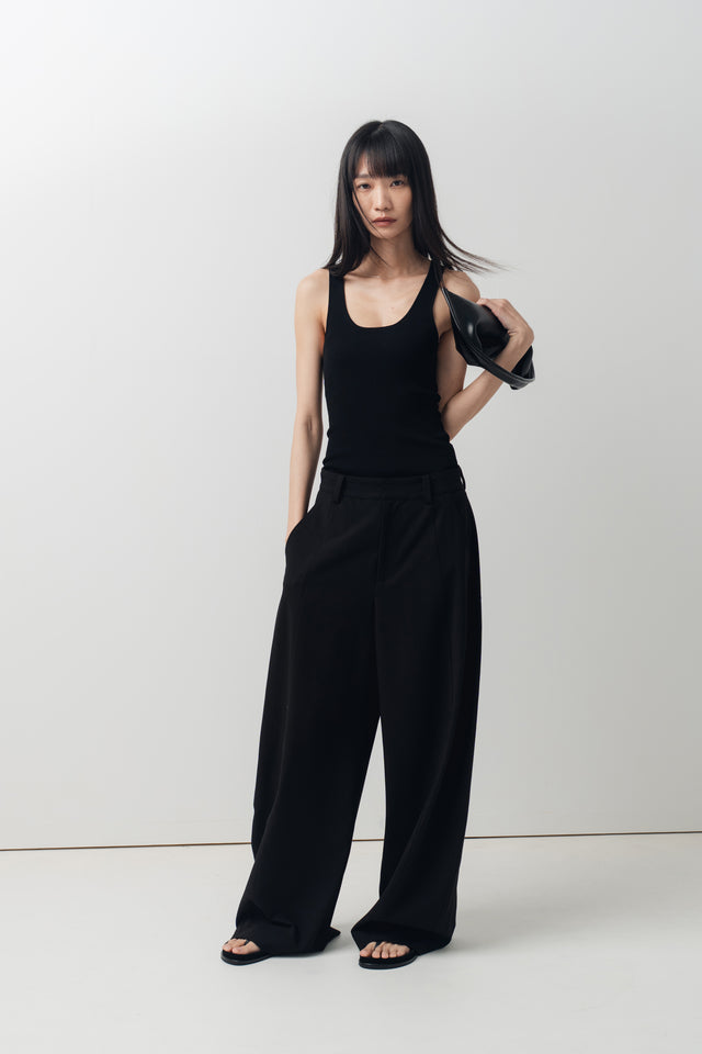 3D Curved Deconstructed Trousers (Black)