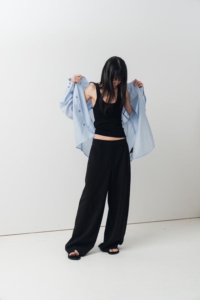 3D Curved Deconstructed Trousers (Black)