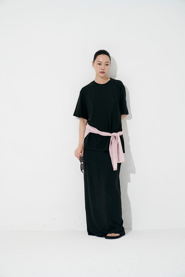 Unisex 精梳棉直身爽滑Tee (黑)