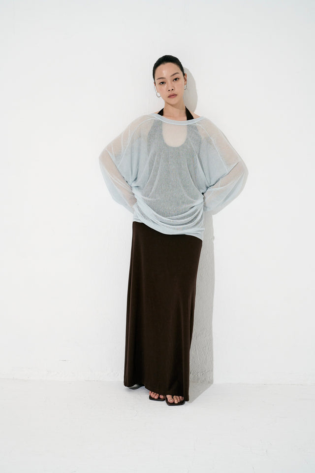 2-way halter neck dress (dark brown)