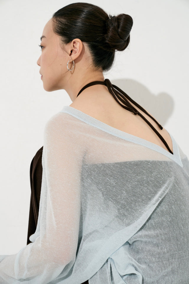 2-way halter neck dress (dark brown)