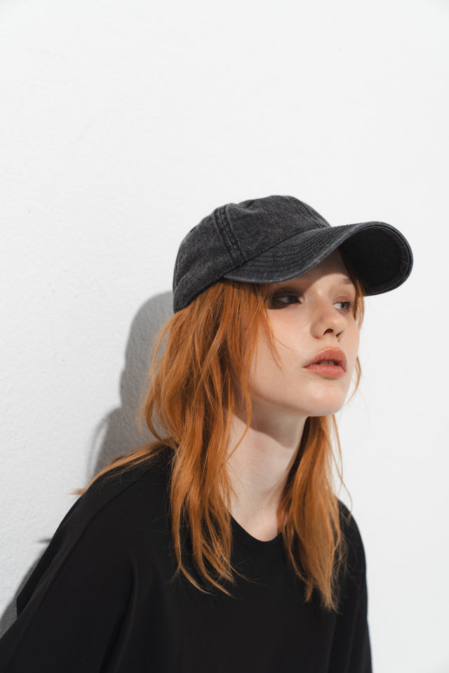 小臉棒球帽 (水洗灰)