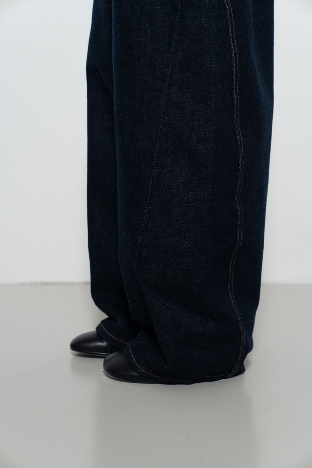 Ultra Soft 隱藏結構線原色丹寧褲 (原牛)