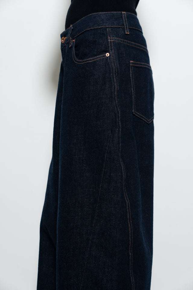 Ultra Soft 隱藏結構線原色丹寧褲 (原牛)