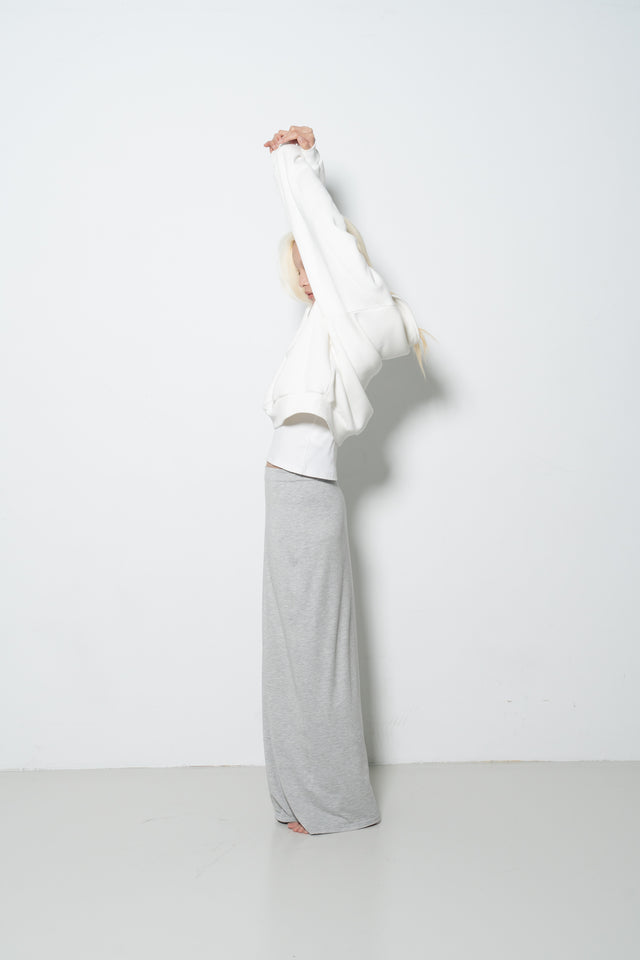 Unisex Soft Fleece Sweatshirt with 3D Shoulder Cut (White)