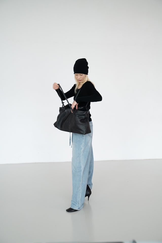 Ultra Soft Comfortable Single-Pleat Denim Pants (Wash Blue)