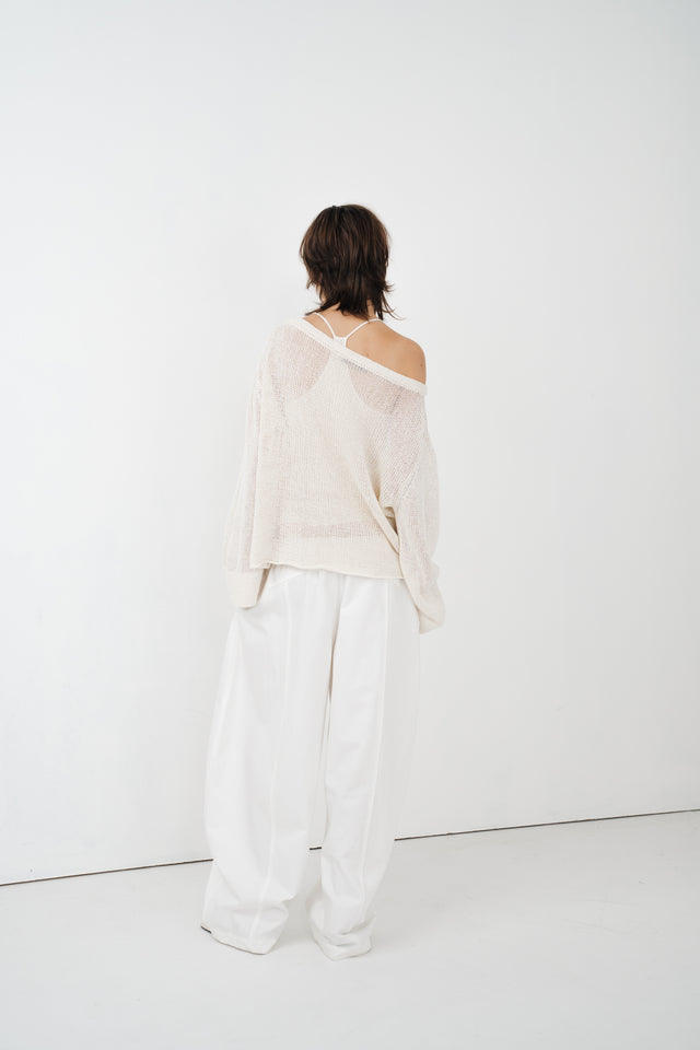 Silk Knit Y字美背涼爽針織背心 (白)