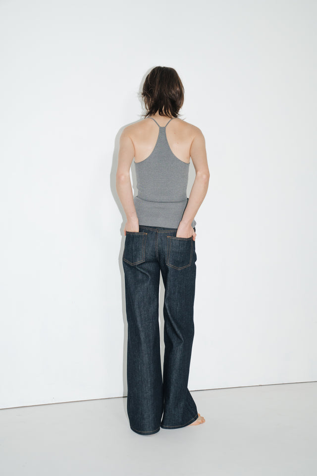 Silk Knit Y字美背涼爽針織背心 (灰)