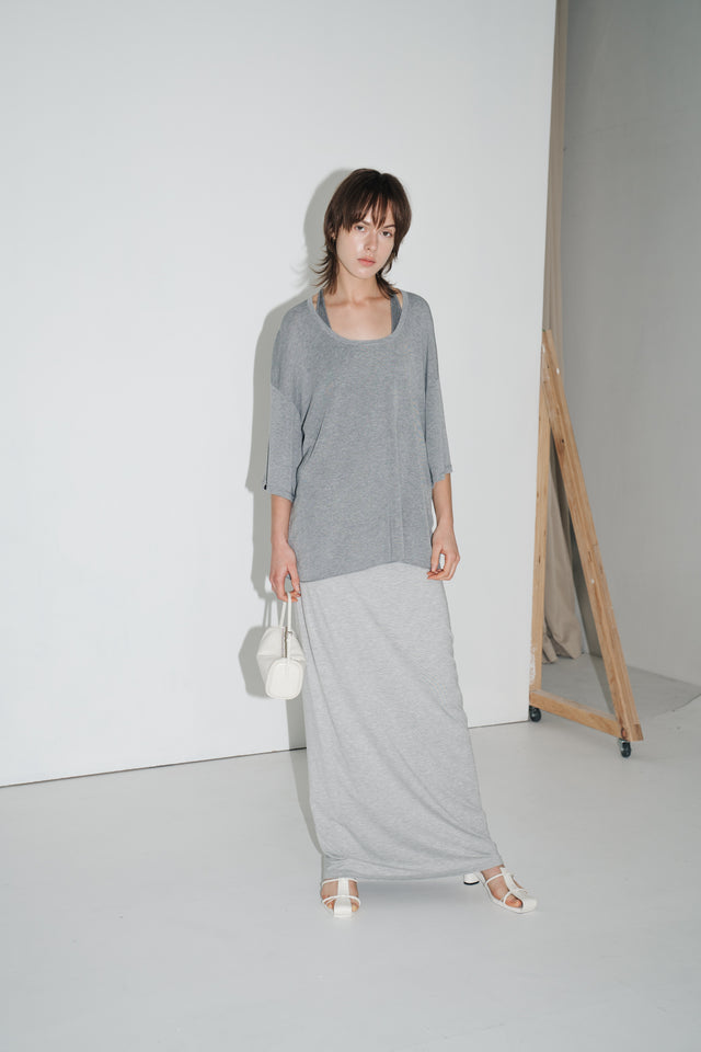 Silk Knit Y字美背涼爽針織背心 (灰)