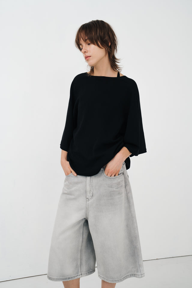 Silk Knit Y字美背涼爽針織背心 (黑)