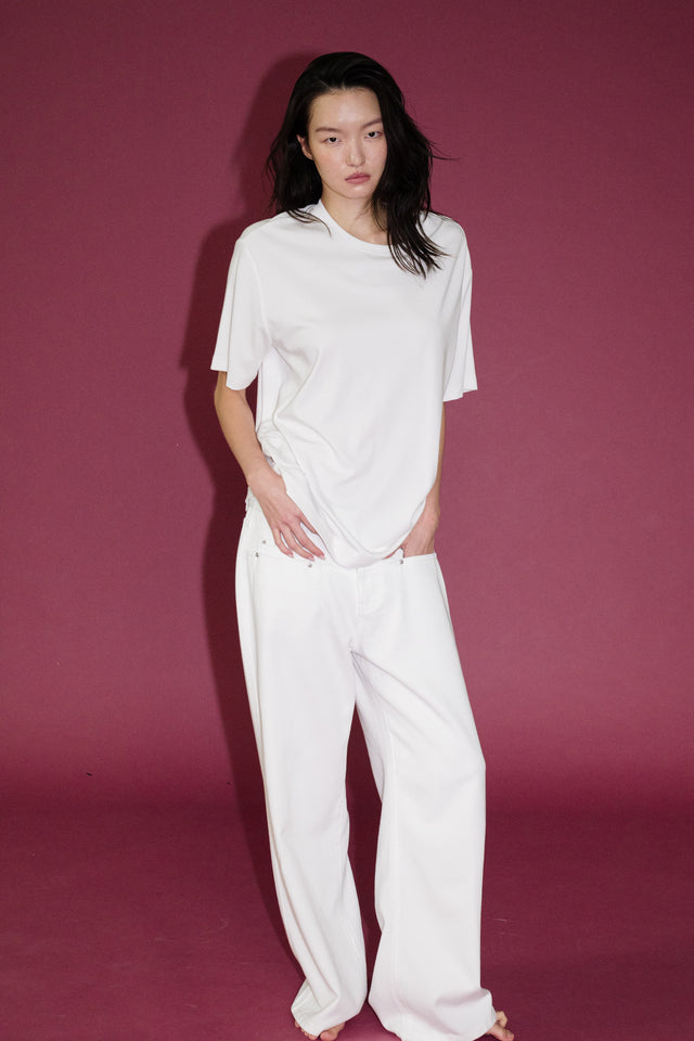 Unisex Combed Cotton Straight-Fit Smooth Tee (White)